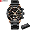 Luxury Brand CURREN Sporty Watch Mens Quartz Chronograph Wristwatches with Luminous hands 8355 Fashion Stainless Steel Clock